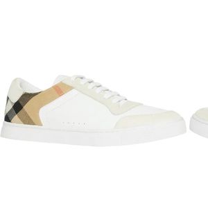 Burberry white check reeth sneakers